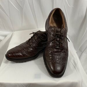 FootJoy Dark Brown Crocodile Pattern Oxfords